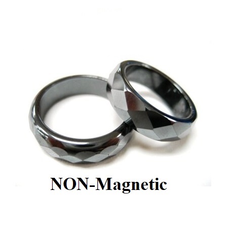 100 PC. Non-Magnetic 6mm Wide Faceted Hematite Rings #CSR26703-100