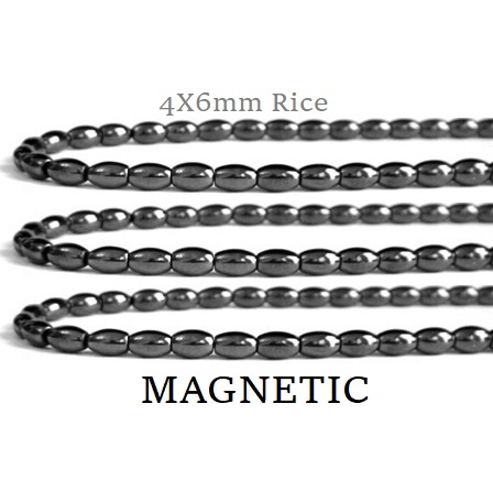 10 Strands 4x6mm Rice 16" Magnetic Beads #MB-R4x6