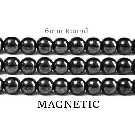 10 Strands 6mm Round 16" Magnetic Beads #MB-R6