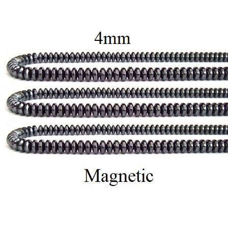 10 Strands 4mm 16" Rondelle Magnetic Beads #MB-RL4
