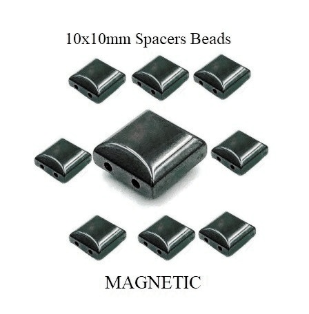 100 PC. 10x10mm 2 Hole Magnetic Spacers #MB-SPACER