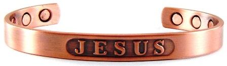 JESUS Solid Copper Cuff Magnetic Bangle Bracelet #MBG-002