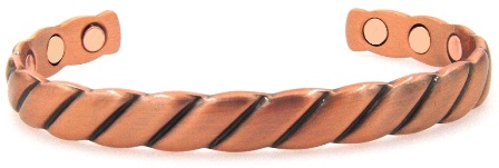Twisted Solid Copper Cuff Magnetic Bangle Bracelet #MBG5132
