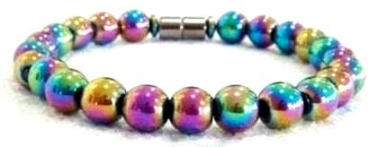 1 PC. (Magnetic) 8mm Round Magnetic Beads Iridescent Magnetic Bracelet #MHB112