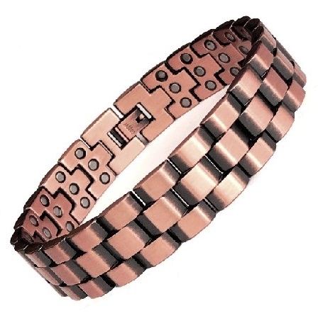 99.9% Pure Copper Brick Links Magnetic Bracelet with Triple Magnets #RCB-001A