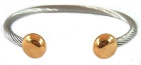 Golden Flathead Magnetic Stainless Steel Bangle Bracelet  #SBG005