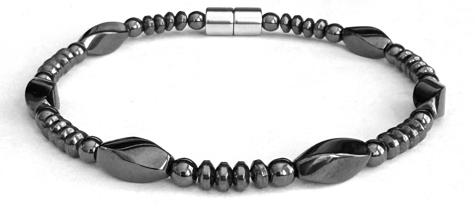 Twisted and Rondelle Hematite Magnetic Bracelet for Men and Women #MHB003