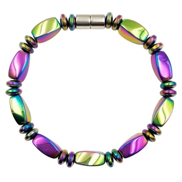 Twisted Rainbow Magnetic Bracelet Iridescent Bracelets for Women #MHB016