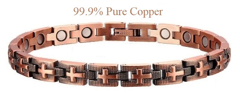 Solid Copper Magnetic Bracelet Cross Copper Bracelet #CMB032